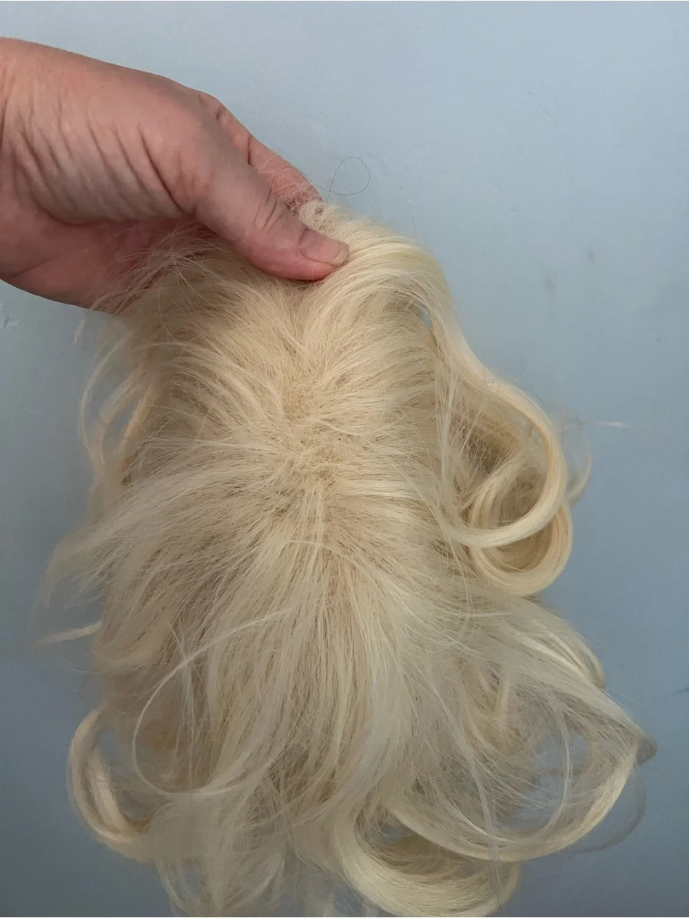 Blonde Curly Clip-In Hairpiece - Lightweight Synthetic Accent